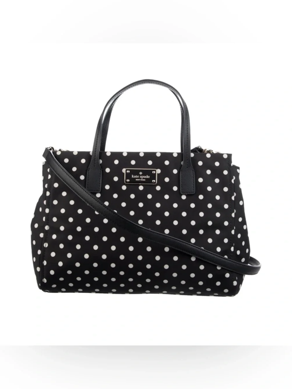 Kate Spade ♠️- EUC-Black/Blue/White Polka Dot Small Loden Blake Avenue Nylon Bag